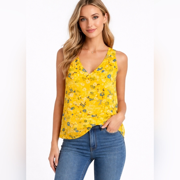 Old Navy Tops - Old Navy Yellow Floral V-Neck Tank